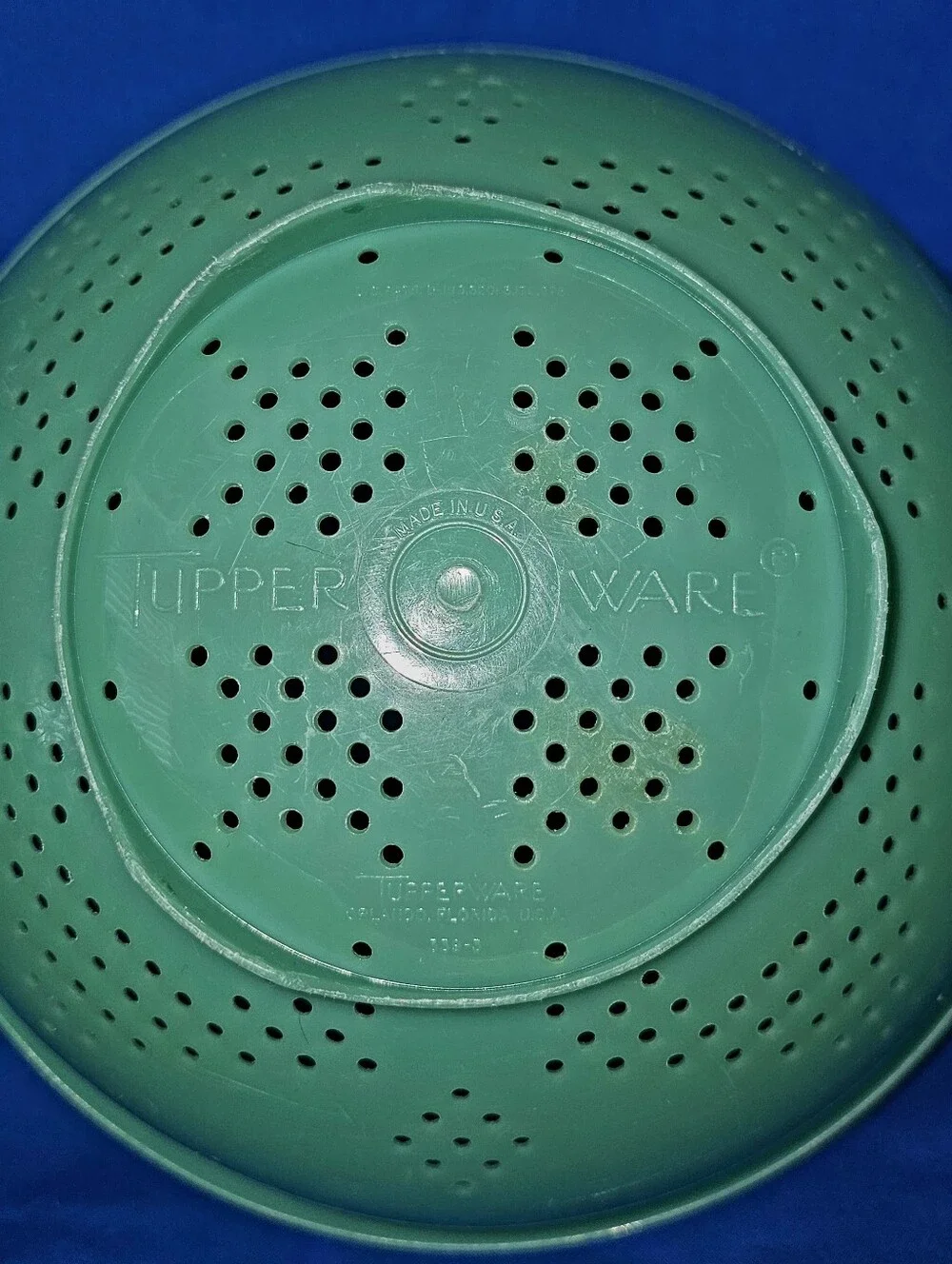 Tupperware Vintage 60s Colander Strainer Bowl Jadeite Green #339-3 Retro Kitchen